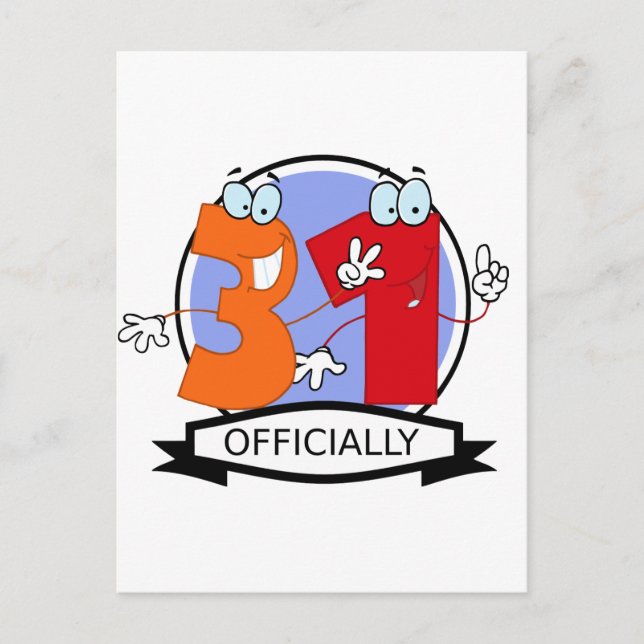 Cartão Postal Oficialmente 31 Banner de Aniversário (Frente)