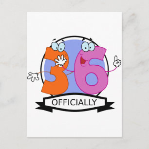 Cartão Postal Oficialmente 36 Banner de Aniversário
