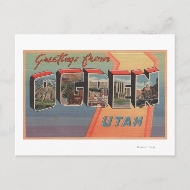 Cartão Postal Ogden, UtahLarge - Letra ScenesOgden, UT 3 (Frente)