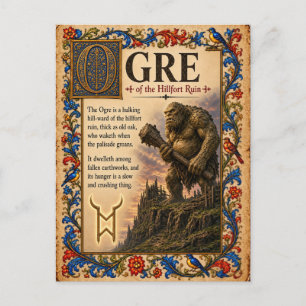 Cartão Postal Ogro, Arte do Bestiário Medieval