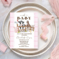 Oh Baby Farm Animals Baby Shower Invitation