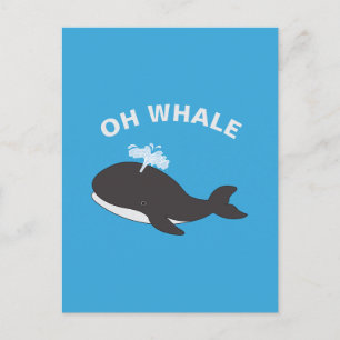 Cartão Postal Oh Baleia Oceano Divertido Animal Marinho Peixe Pi