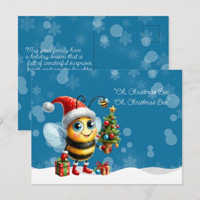 Cartão Postal "Oh, BEE de Natal, Oh, BEE de Natal" (Frente/Verso)