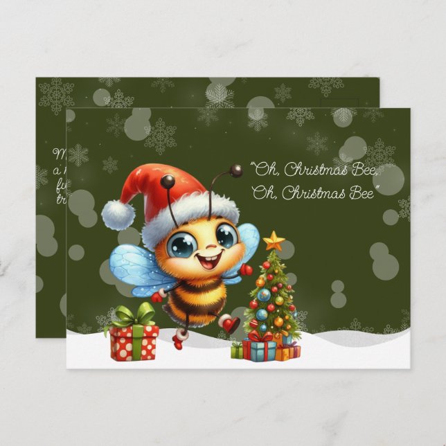 Cartão Postal "Oh, Christmas BEE, Oh, Christmas BEE" (Frente/Verso)