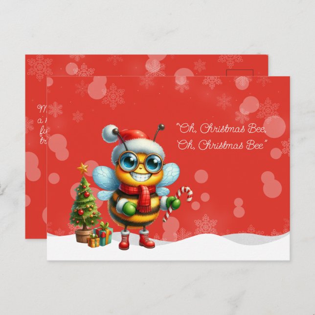 Cartão Postal "Oh, Christmas BEE, Oh, Christmas BEE" (Frente/Verso)
