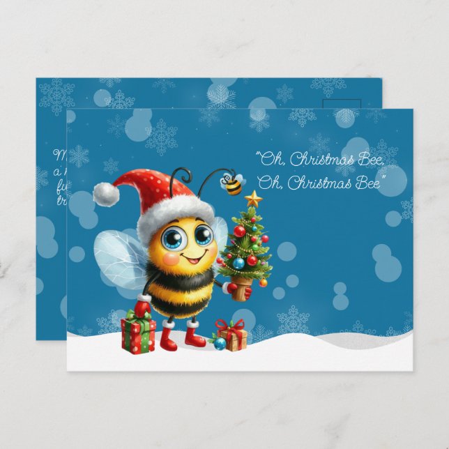 Cartão Postal "Oh, Christmas BEE, Oh, Christmas BEE" (Frente/Verso)