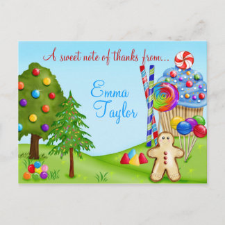 Cartão Postal Oh Doce Terra Doce Cupcakes e Pirulitos