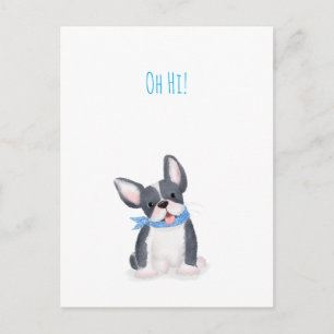 Cartão postal 'Oh hi!' do adorável cachorrinho bul