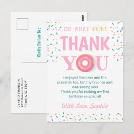 Cartão Postal Oh Que Diversão Festa de Aniversário de Donut Obri