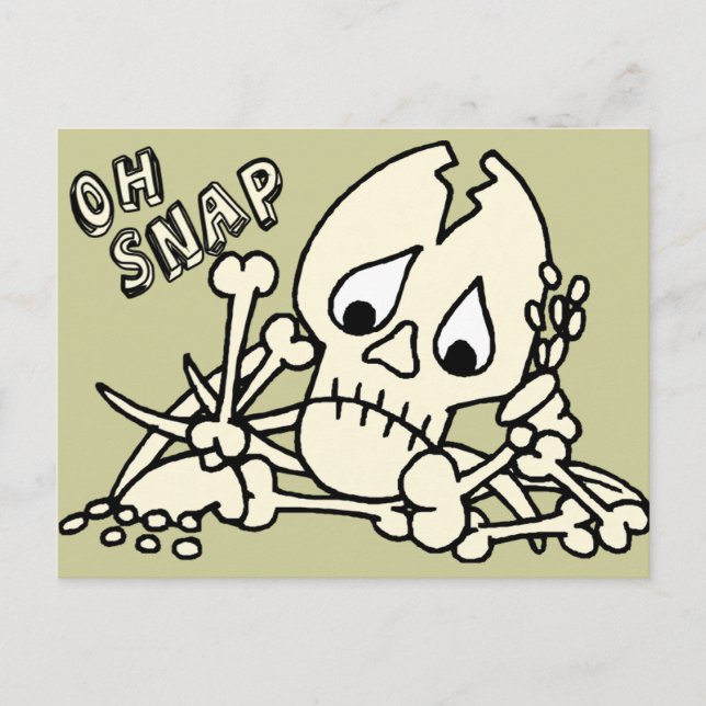 Cartão Postal Oh Snap Skeleton (Frente)