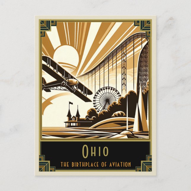Cartão Postal Ohio | Art Deco (Frente)