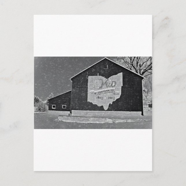 Cartão Postal Ohio Barn No Inverno (Frente)