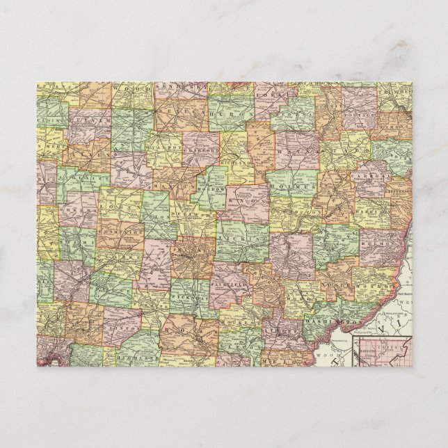 Cartão Postal Ohio e Hamilton County (Frente)