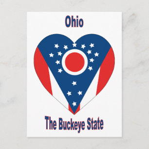 Cartão Postal Ohio Flag Heart