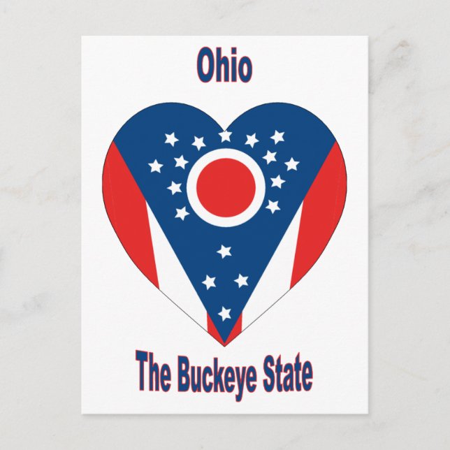 Cartão Postal Ohio Flag Heart (Frente)