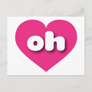 Cartão Postal Ohio Hot Pink Heart - Amor