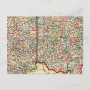 Cartão Postal Ohio, Mapa de Indiana por Mitchell