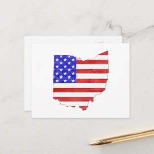 Cartão Postal Ohio modelou a bandeira Patriótica Americana Buck