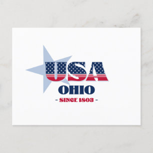 Cartão Postal Ohio no Red, White e Blue Postcard
