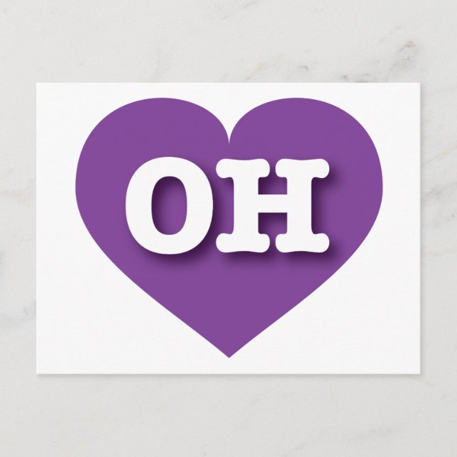 Cartão Postal Ohio Purple Heart - Eu amo OH (Frente)