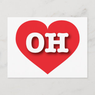 Cartão Postal Ohio Red Heart - Eu amo OH