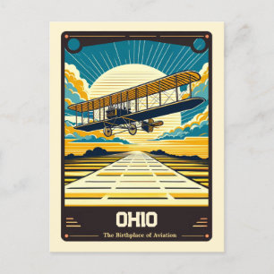 Cartão Postal Ohio Vintage espirituosa patriótica
