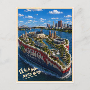 Cartão Postal Ohio   Wish You Were Here   Série de Estados