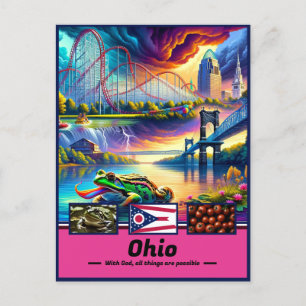 Cartão Postal Ohio Wonders Iconic Landmarks