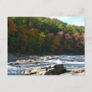 Cartão Postal Ohiopyle River Rapids in Fall Pennsylvania Autumn