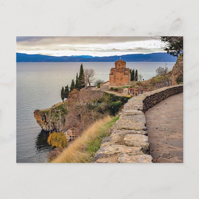 Cartão Postal Ohrid, fotografia da paisagem da Macedônia (Frente)