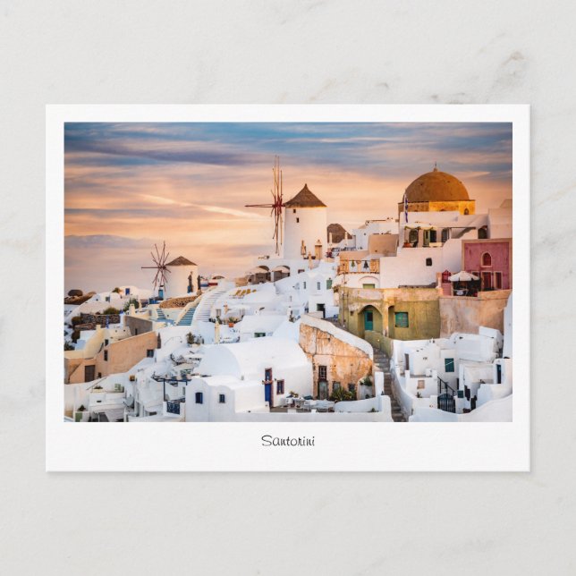 Cartão Postal Oia, Santorini – Cénica  (Frente)