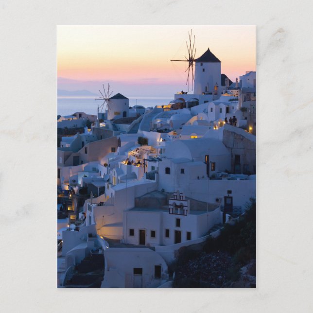 Cartão Postal Oia Santorini Grécia Sunset (Frente)