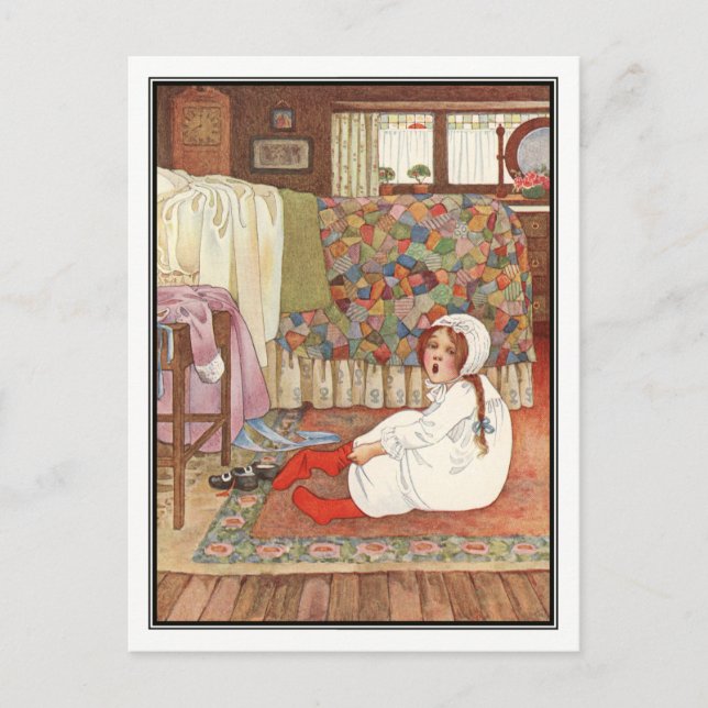 Cartão Postal Oito O'Clock por Millicent Sowerby (Frente)