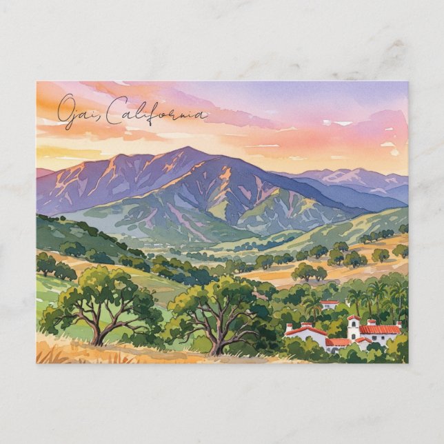 Cartão Postal Ojai California Viagem (Frente)