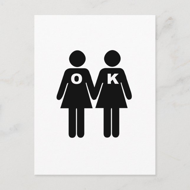 Cartão Postal OK PARA SER GAY (lésbica) (Frente)