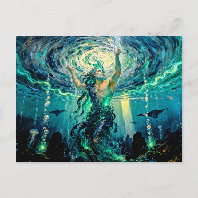 Cartão Postal Okeanos Primordial Titan of the Ocean from Greek M (Frente)