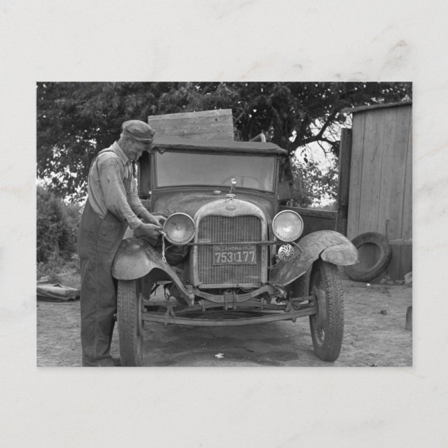 Cartão Postal Oklahoma à Califórnia, 1930 (Frente)