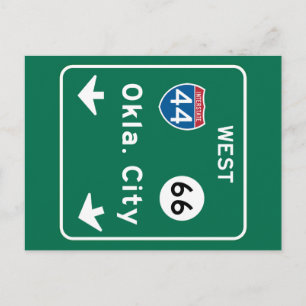 Cartão Postal Oklahoma City, OK Road Sign