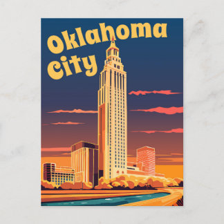 Cartão Postal Oklahoma City, Oklahoma River Passando pela cidade