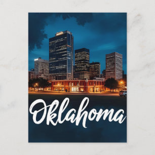 Cartão Postal Oklahoma City Skyline à Noite   Cityscape moderno