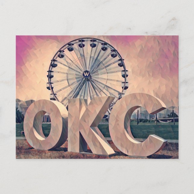 Cartão Postal Oklahoma City Wheeler District Art (Frente)