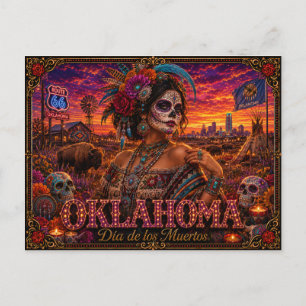 Cartão Postal Oklahoma Dia dos Mortos Retro