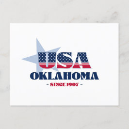 Cartão Postal Oklahoma em Red, White e Blue Postcard