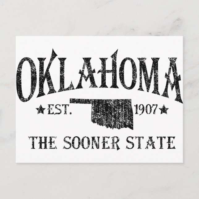 Cartão Postal Oklahoma - O Estado Mais Cedo (Frente)