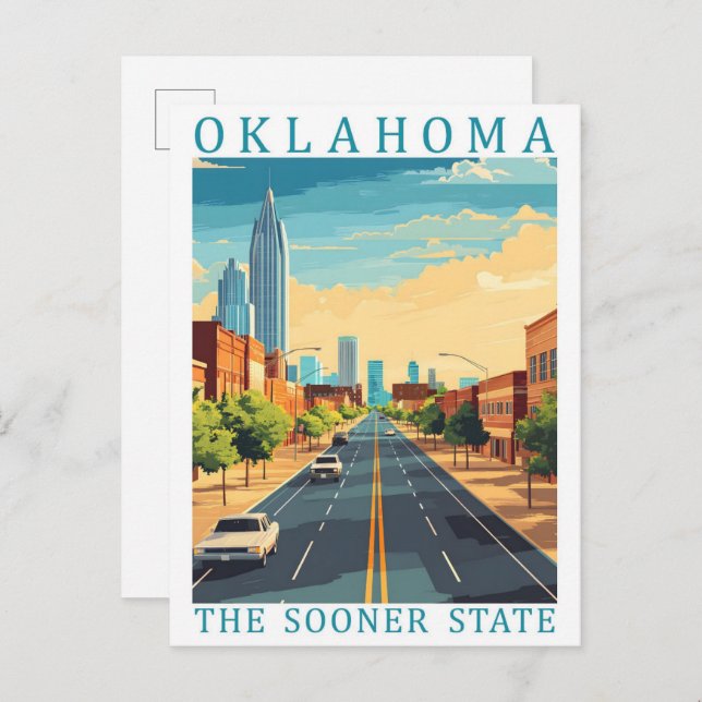 Cartão Postal Oklahoma, o Estado mais cedo dos EUA, Viagem (Frente/Verso)