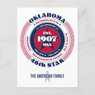 Cartão Postal Oklahoma, Oklahoma City, OK, Patriótico, Monograma
