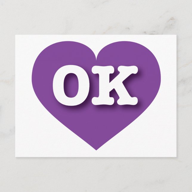Cartão Postal Oklahoma Purple Heart - Eu amo OK (Frente)