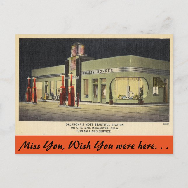 Cartão Postal Oklahoma, Roarin Rohrer, McAlester (Frente)