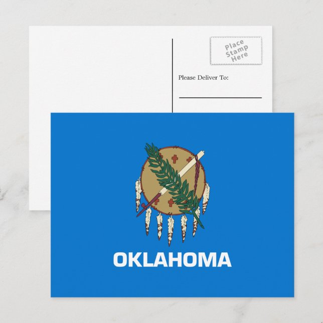 Cartão Postal Oklahoman Flag, Flag de Oklahoma (Frente/Verso)