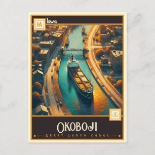 Cartão Postal Okoboji, Iowa Vintage